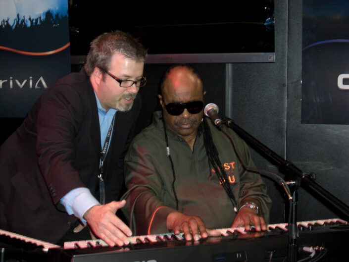 Mike Martin with Stevie Wonder