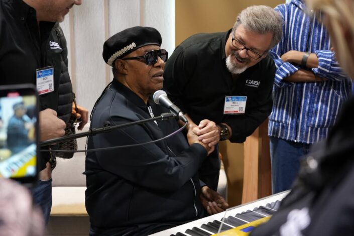 Mike Martin with Stevie Wonder